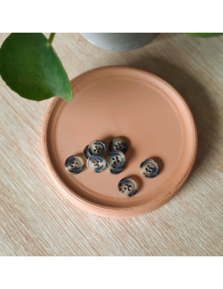 Cranberry, Boutons Ecaille en bioresine Mate, 15mm