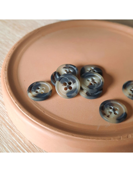 Cranberry, Boutons Ecaille en bioresine Mate, 15mm