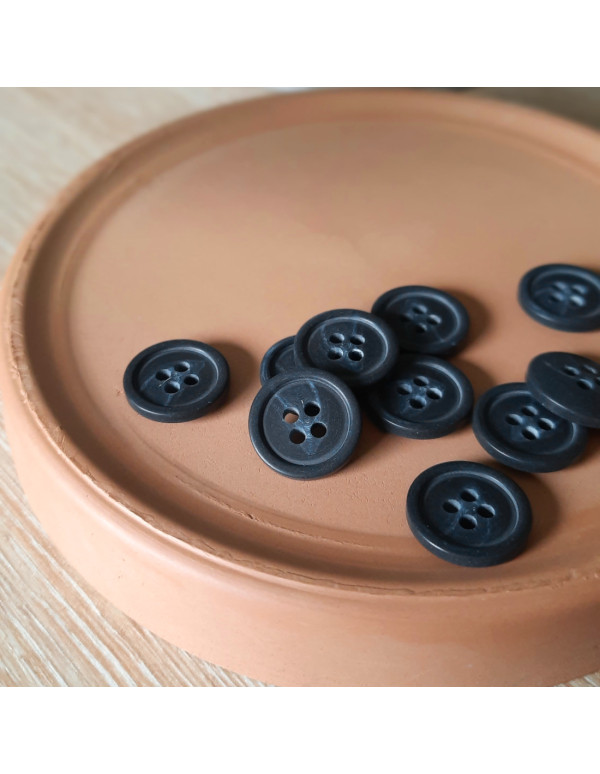 Cranberry, Boutons Bleu nuit en bioresine Mate, 15mm