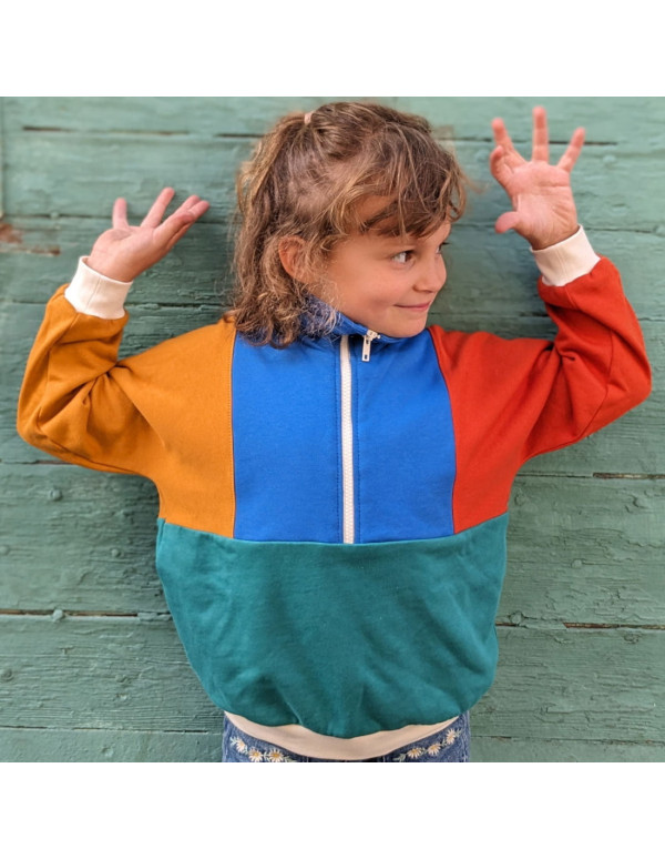 Cranberry, Patron pochette Trio Kids enfants adultes Femme Homme Sweat retro Atlas 3 au 12 ans, XXS au XXXL Marmai