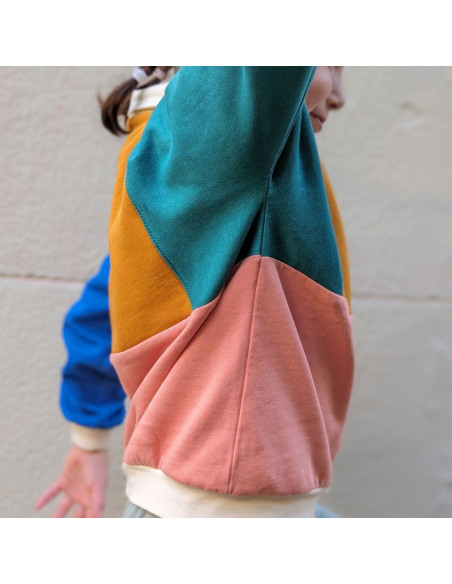Cranberry, Patron pochette Trio Kids enfants adultes Femme Homme Sweat retro Atlas 3 au 12 ans, XXS au XXXL Marmai