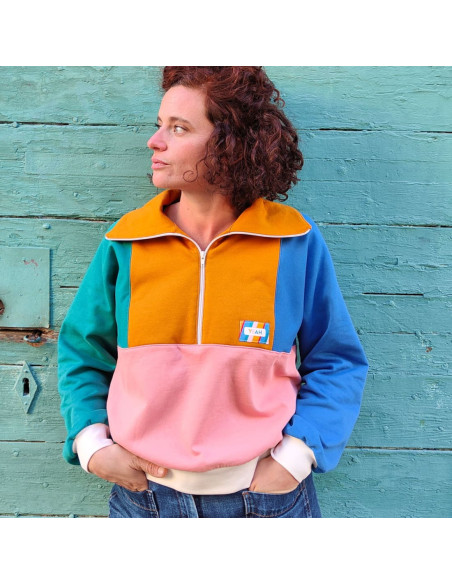 Cranberry, Patron pochette Trio Kids enfants adultes Femme Homme Sweat retro Atlas 3 au 12 ans, XXS au XXXL Marmai