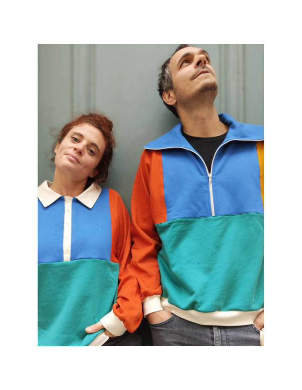 Cranberry, Patron pochette Trio Kids enfants adultes Femme Homme Sweat retro Atlas 3 au 12 ans, XXS au XXXL Marmai