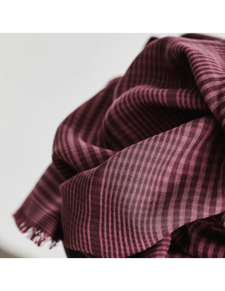 Cranberry, Twill de Tencel lyocell Two tone plaid check Maroon Meet Milk