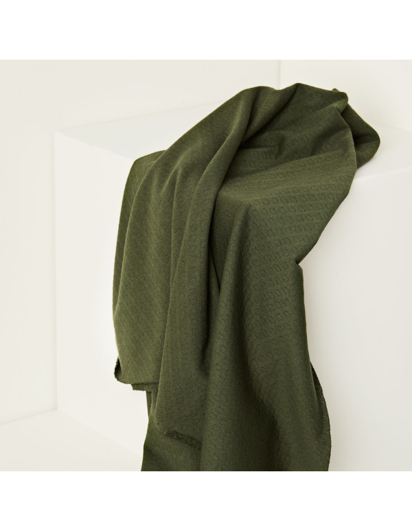 Cranberry, Jersey maille pointelle de coton Biologique Kaki Green khaki Mind the maker