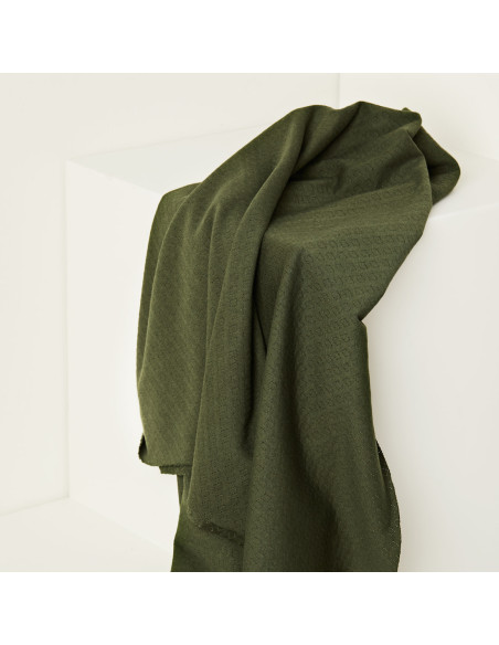 Cranberry, Jersey maille pointelle de coton Biologique Kaki Green khaki Mind the maker