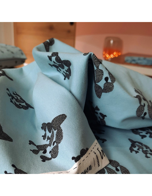 Cranberry, French Terry de coton biologique Cactus Bleu, Sterling blue Black Cactus Bloome Copenhagen