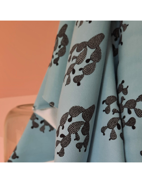 Cranberry, French Terry de coton biologique Cactus Bleu, Sterling blue Black Cactus Bloome Copenhagen