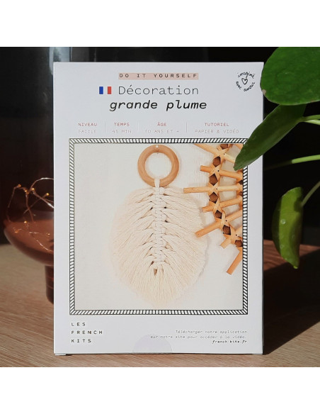 Cranberry, Kit macrame decoration Grande plume, Les French kits