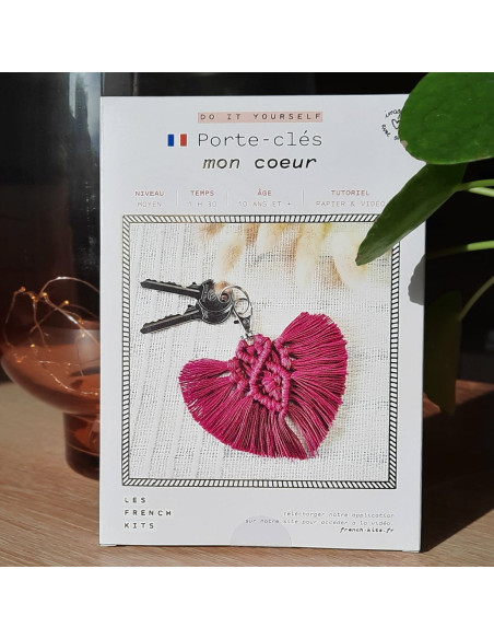 Cranberry, Kit macrame porte cles Mon coeur, Les French kits