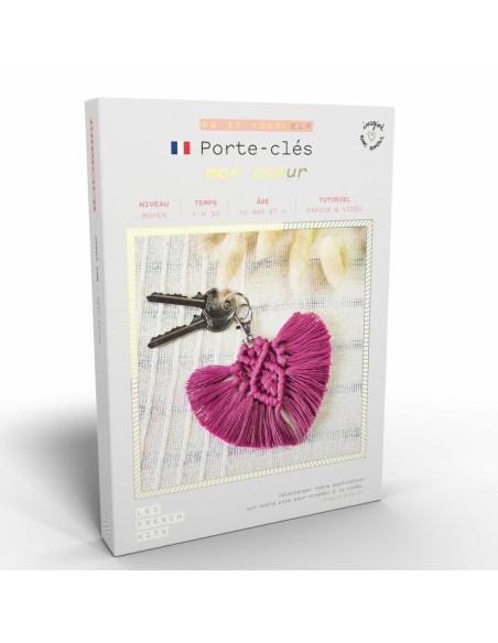 Cranberry, Kit macrame porte cles Mon coeur, Les French kits