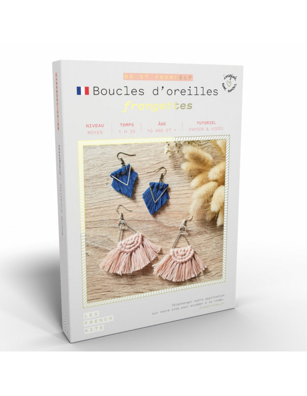 Cranberry, Kit macrame Boucles d oreilles Frangettes, Les French kits
