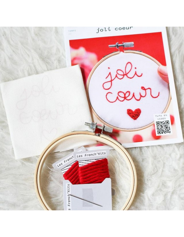 Cranberry, Kit broderie avec tambour Joli coeur Les French kits