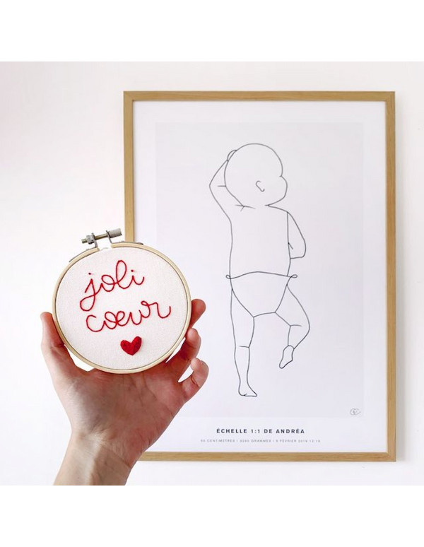 Cranberry, Kit broderie avec tambour Joli coeur Les French kits