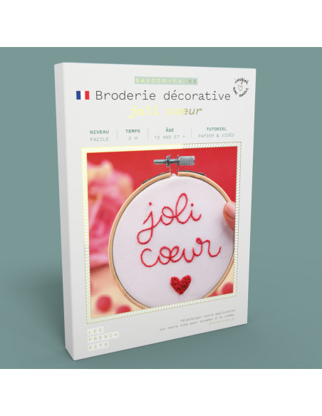 Cranberry, Kit broderie avec tambour Joli coeur Les French kits