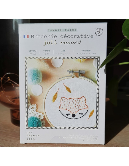 Cranberry, Kit broderie avec tambour Joli renard Les French kits