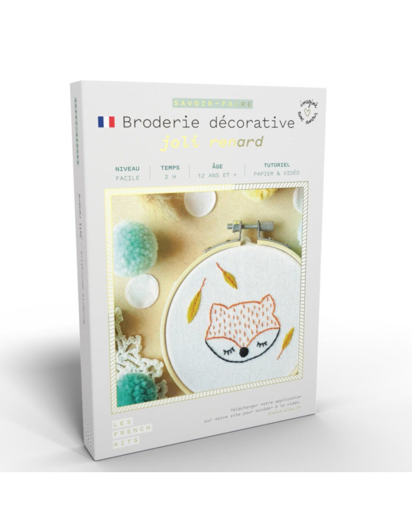 Cranberry, Kit broderie avec tambour Joli renard Les French kits