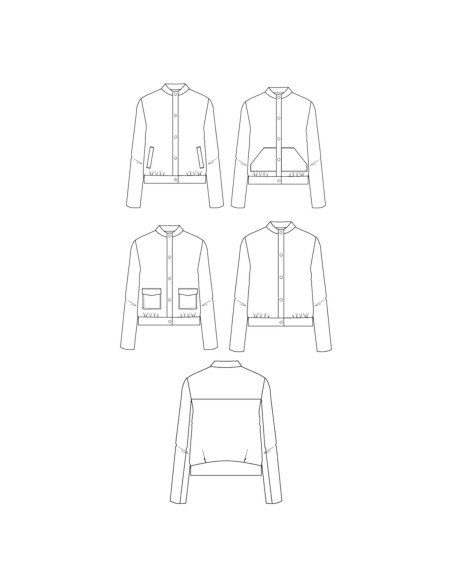 Cranberry, Patron pochette Femme Blouson Dandelion du 34 au 52, Maison Fauve