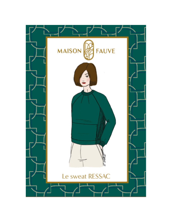 Cranberry, Patron pochette Femme Sweat Ressac du 34 au 52, Maison Fauve