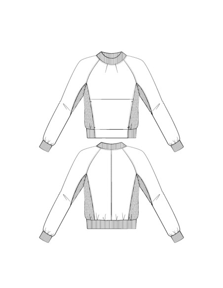 Cranberry, Patron pochette Femme Sweat Ressac du 34 au 52, Maison Fauve