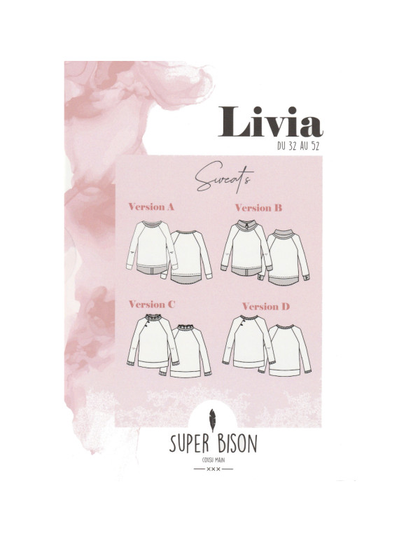 Cranberry, Patron Femme Sweat Livia du 32 au 52 Super Bison