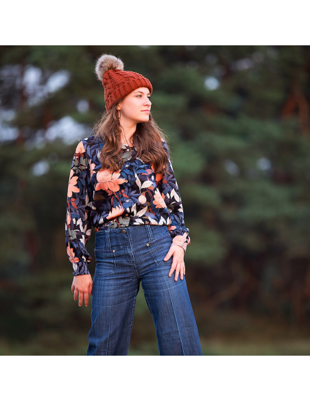 Cranberry, Satin de viscose Pasture Rose Black, See you at six