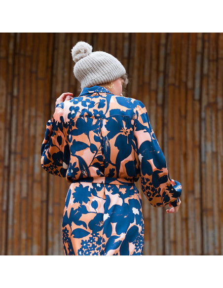 Cranberry, Satin de viscose Shadow Flowers, See you at six