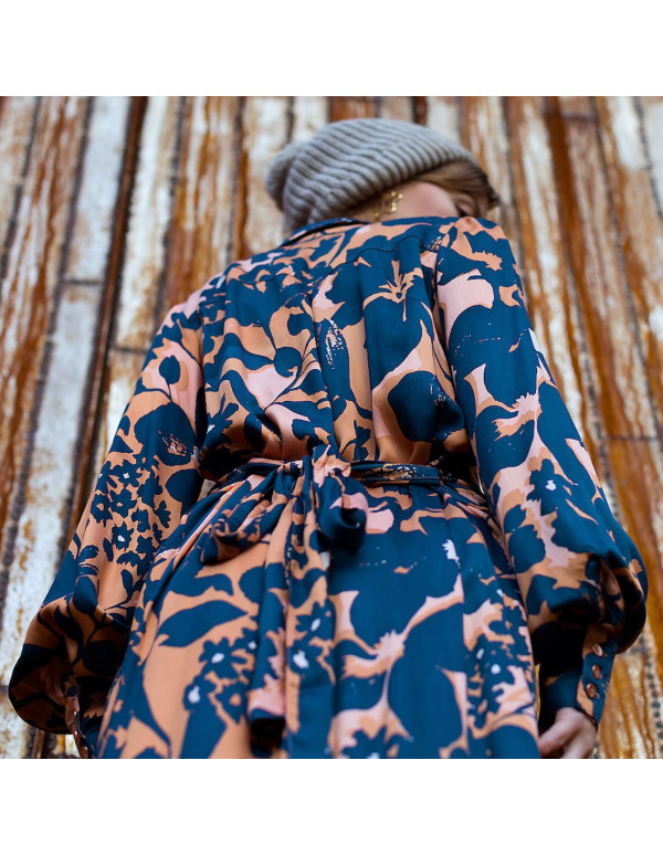 Cranberry, Satin de viscose Shadow Flowers, See you at six