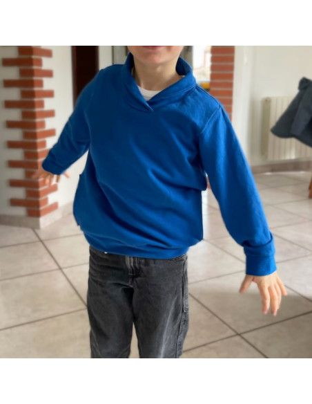 Cranberry, sweat gratte de coton intérieur doux, Bleu