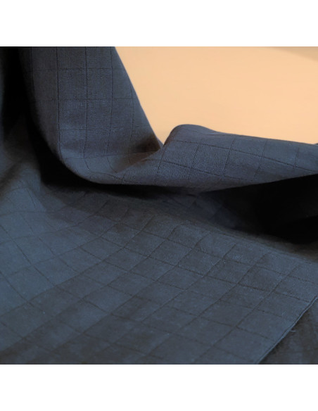 Cranberry, Coton matelasse Bleu marine, France Duval Stalla