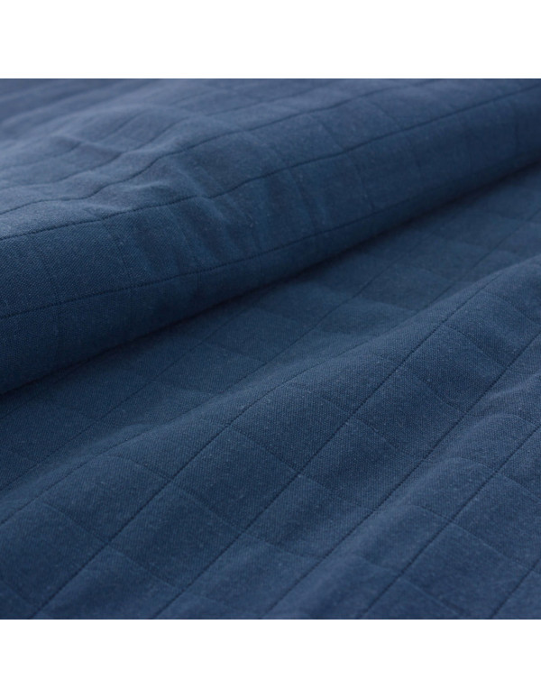 Cranberry, Coton matelasse Bleu marine, France Duval Stalla