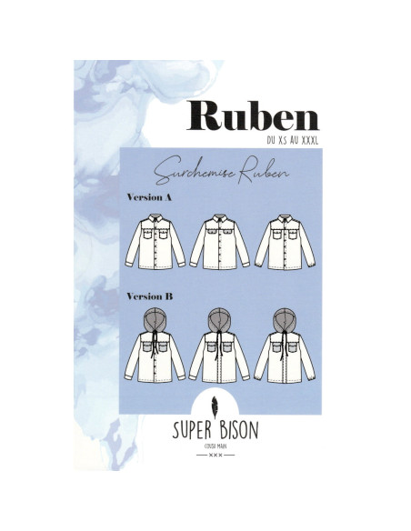 Cranberry, Patron Homme Surchemise Ruben du XS au XXXL Super Bison